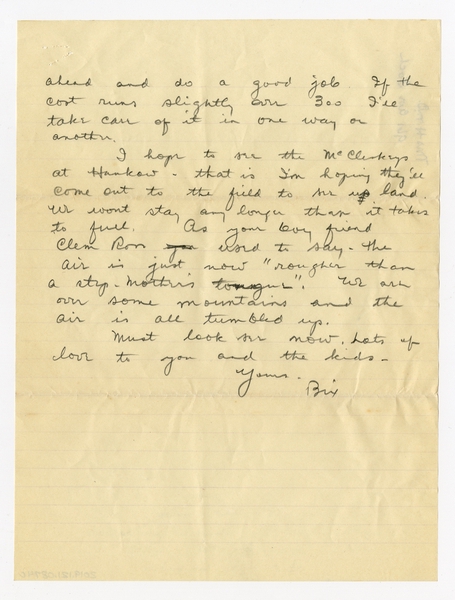 Image: correspondence: Harold M. Bixby to Debby Bixby
