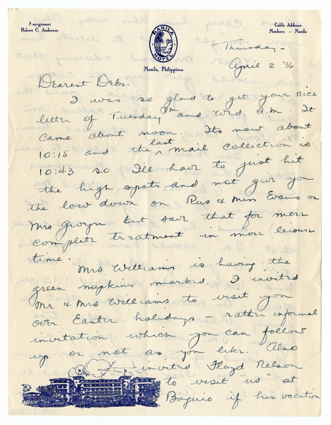 Image: correspondence: Harold M. Bixby to Debby Bixby