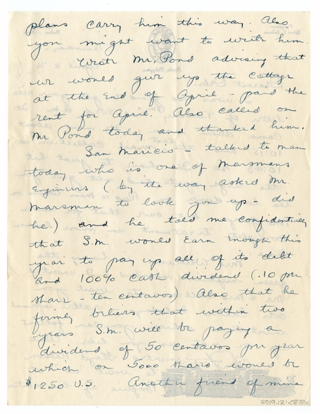 Image: correspondence: Harold M. Bixby to Debby Bixby