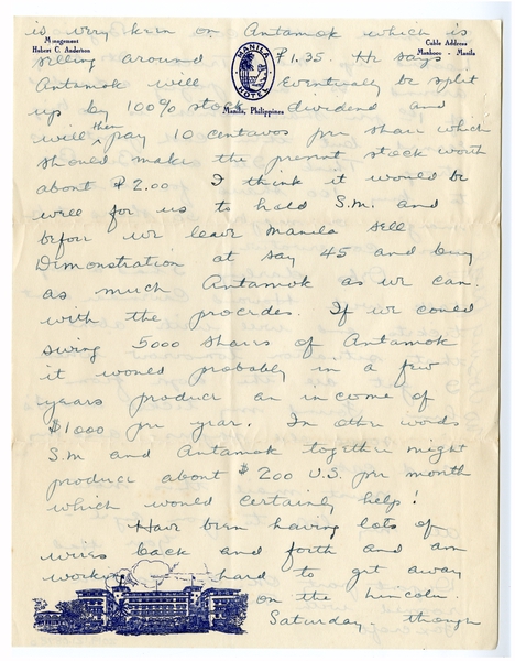 Image: correspondence: Harold M. Bixby to Debby Bixby