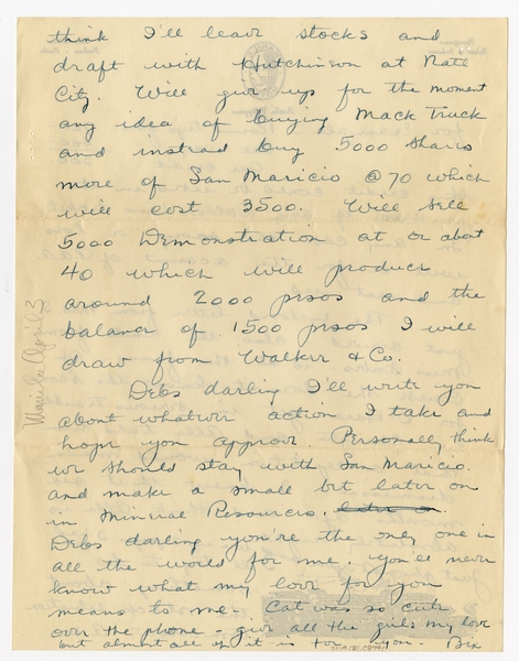 Image: correspondence: Harold M. Bixby to Debby Bixby