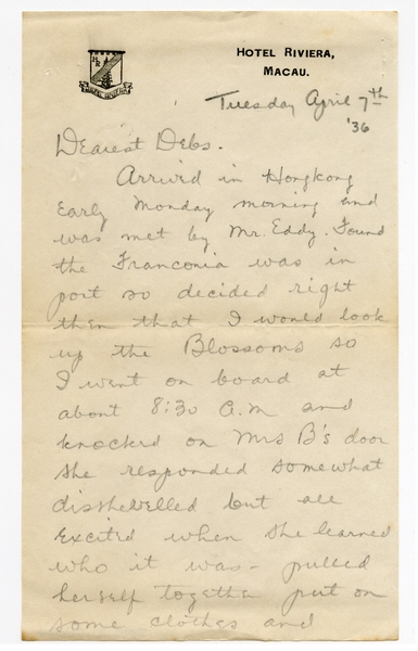 Image: correspondence: Harold M. Bixby to Debby Bixby