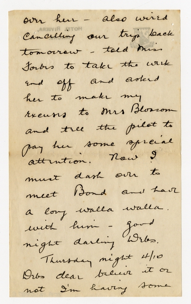 Image: correspondence: Harold M. Bixby to Debby Bixby