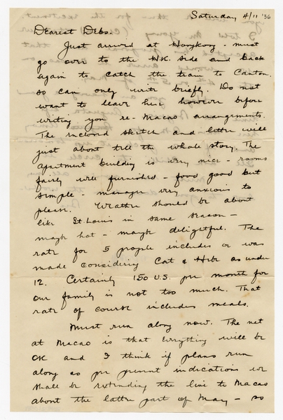 Image: correspondence: Harold M. Bixby to Debby Bixby