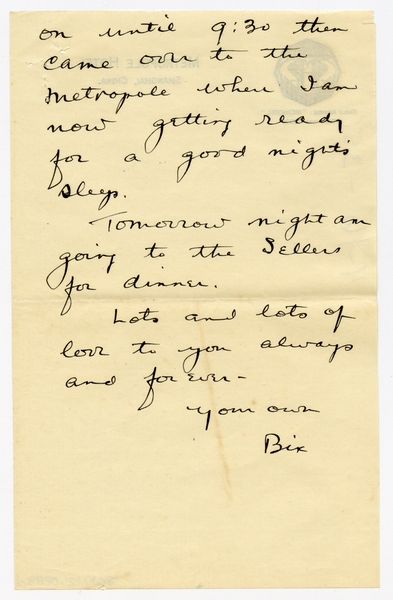 Image: correspondence: Harold M. Bixby to Debby Bixby