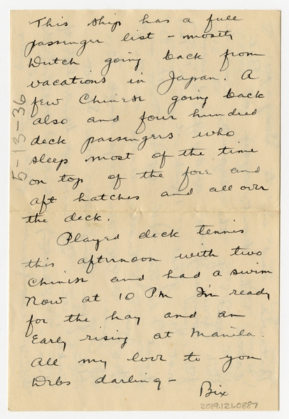 Image: correspondence: Harold M. Bixby to Debby Bixby