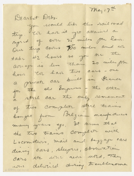 Image: correspondence: Harold M. Bixby to Debby Bixby