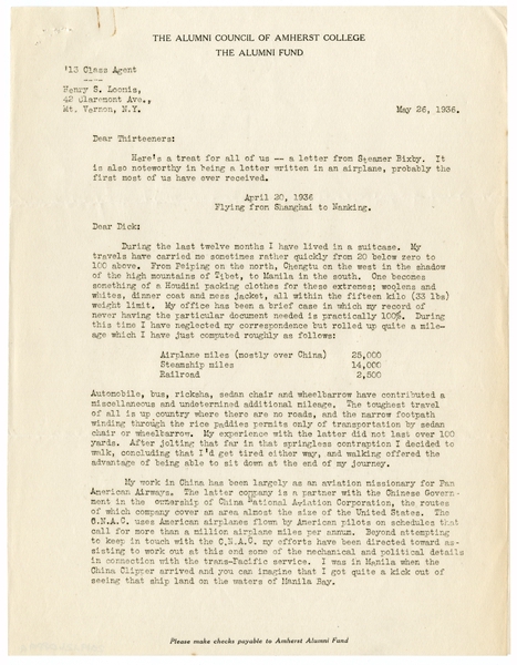 Image: correspondence: Harold M. Bixby