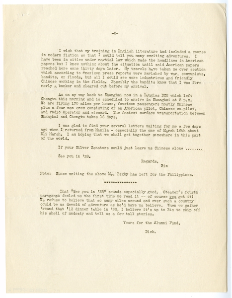 Image: correspondence: Harold M. Bixby