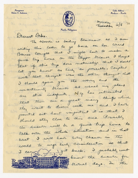 Image: correspondence: Harold M. Bixby to Debby Bixby