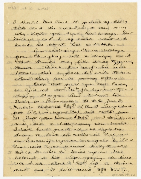 Image: correspondence: Harold M. Bixby to Debby Bixby