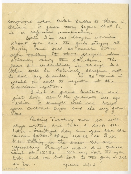 Image: correspondence: Harold M. Bixby to Debby Bixby