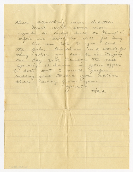 Image: correspondence: Harold M. Bixby to Debby Bixby