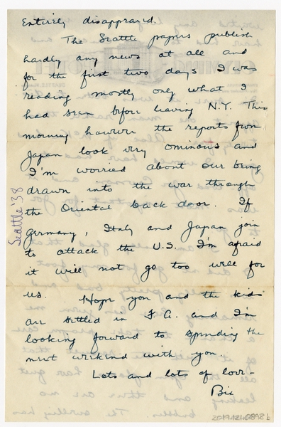 Image: correspondence: Harold M. Bixby to Debby Bixby