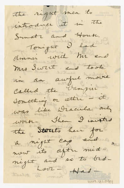 Image: correspondence: Harold M. Bixby to Debby Bixby