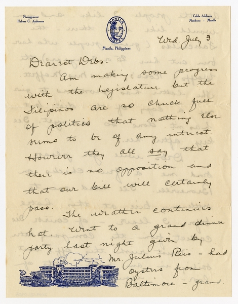 Image: correspondence: Harold M. Bixby to Debby Bixby