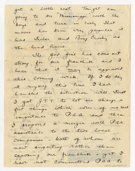 Image: correspondence: Harold M. Bixby to Debby Bixby