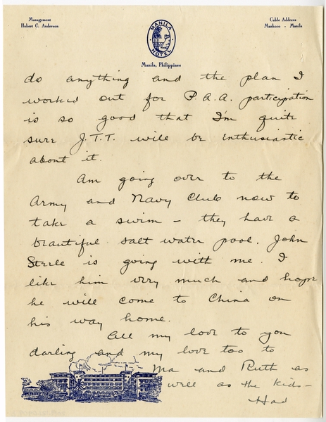Image: correspondence: Harold M. Bixby to Debby Bixby