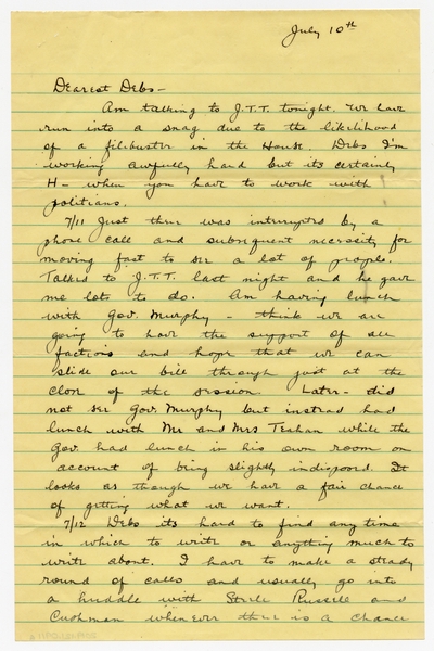 Image: correspondence: Harold M. Bixby to Debby Bixby