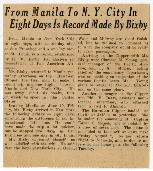 Image: correspondence: Harold M. Bixby to Debby Bixby