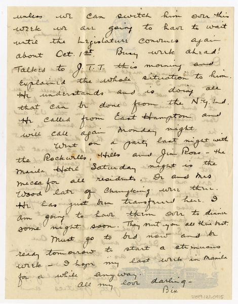 Image: correspondence: Harold M. Bixby to Debby Bixby