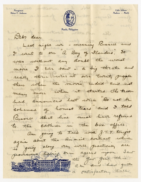 Image: correspondence: Harold M. Bixby to Debby Bixby