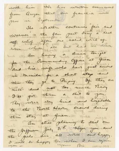 Image: correspondence: Harold M. Bixby to Debby Bixby