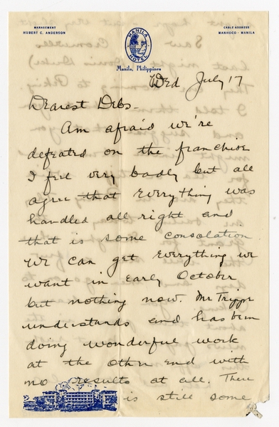 Image: correspondence: Harold M. Bixby to Debby Bixby