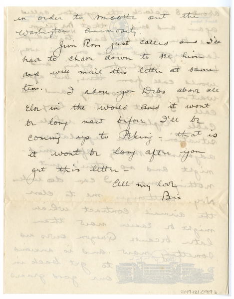 Image: correspondence: Harold M. Bixby to Debby Bixby