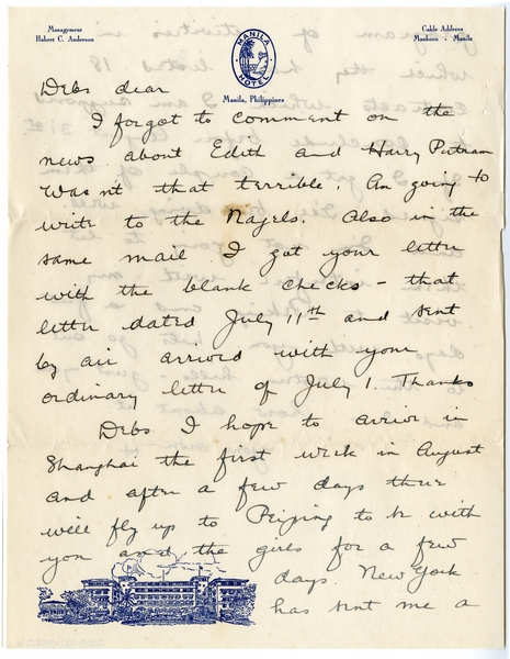 Image: correspondence: Harold M. Bixby to Debby Bixby