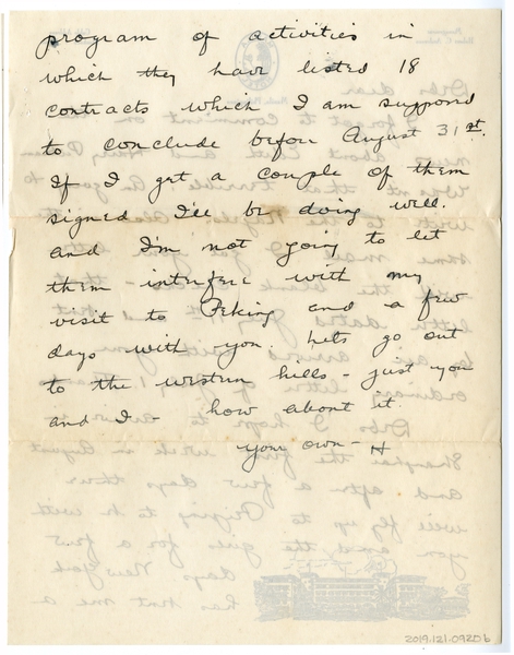 Image: correspondence: Harold M. Bixby to Debby Bixby