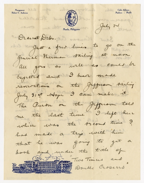 Image: correspondence: Harold M. Bixby to Debby Bixby
