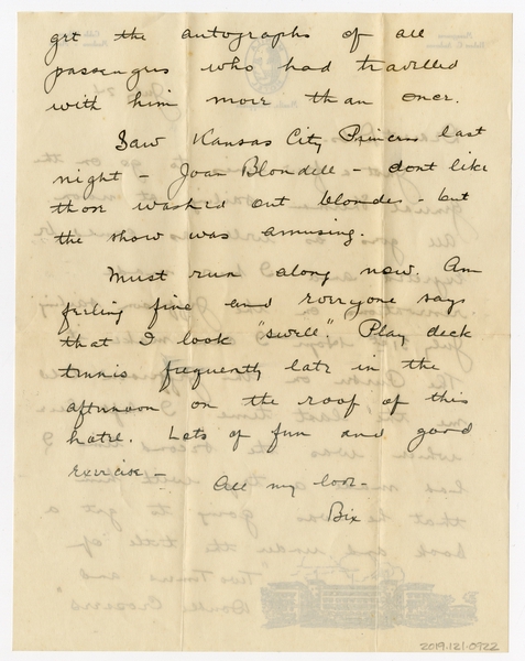 Image: correspondence: Harold M. Bixby to Debby Bixby