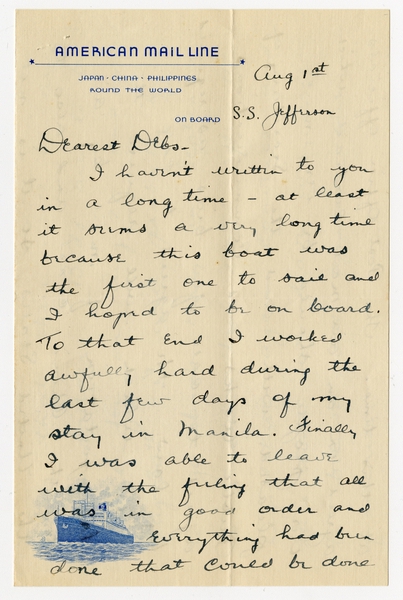 Image: correspondence: Harold M. Bixby to Debby Bixby