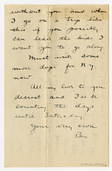 Image: correspondence: Harold M. Bixby to Debby Bixby