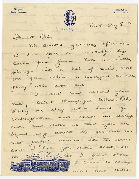 Image: correspondence: Harold M. Bixby to Debby Bixby