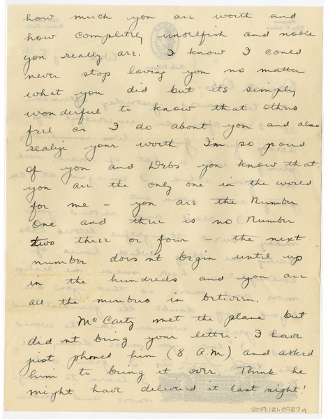 Image: correspondence: Harold M. Bixby to Debby Bixby