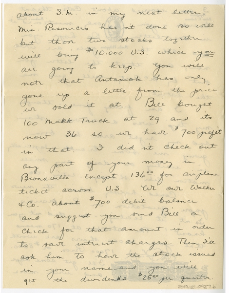 Image: correspondence: Harold M. Bixby to Debby Bixby