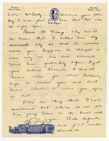 Image: correspondence: Harold M. Bixby to Debby Bixby