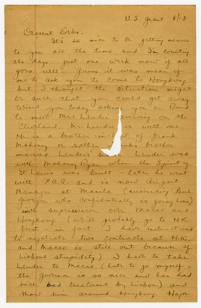 Image: correspondence: Harold M. Bixby to Debby Bixby