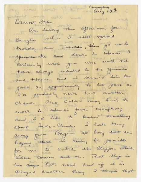 Image: correspondence: Harold M. Bixby to Debby Bixby