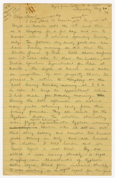 Image: correspondence: Harold M. Bixby, family circular letter