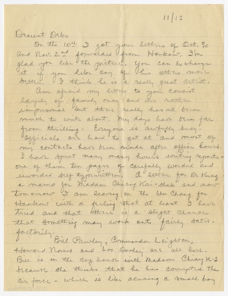 Image: correspondence: Harold M. Bixby to Debby Bixby