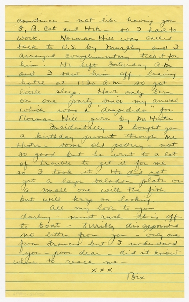 Image: correspondence: Harold M. Bixby to Debby Bixby