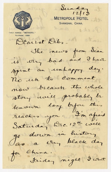 Image: correspondence: Harold M. Bixby to Debby Bixby