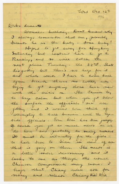 Image: correspondence: Harold M. Bixby to Debby Bixby