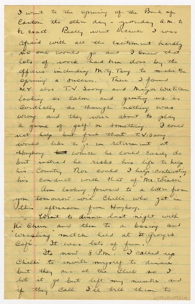 Image: correspondence: Harold M. Bixby to Debby Bixby