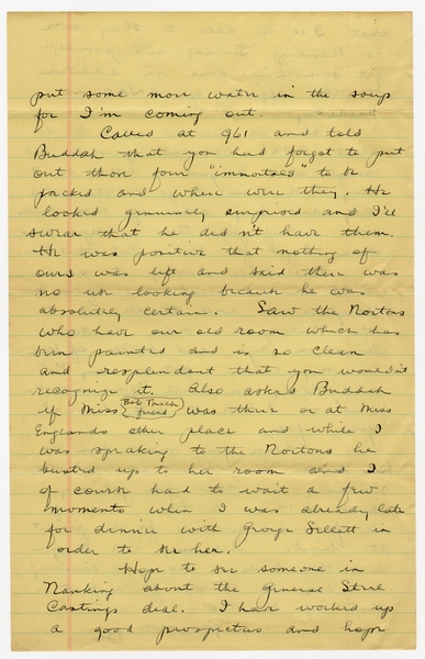 Image: correspondence: Harold M. Bixby to Debby Bixby