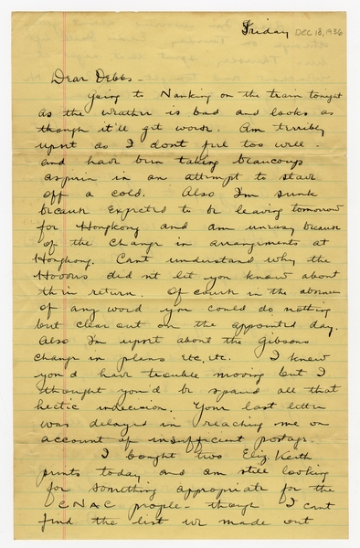 Image: correspondence: Harold M. Bixby to Debby Bixby
