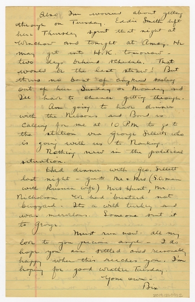 Image: correspondence: Harold M. Bixby to Debby Bixby